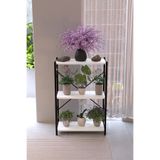 AWOX 3 Raflı Metal Dekoratif Çiçeklik Kitaplık Çok Amaçlı Raf Ünitesi 90x60x30 cm