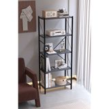 AWOX 5 Raflı Dekoratif Kitaplık Ofis Dolabı Kütüphane Rafı 150x60x30 Antrasit