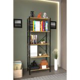 AWOX Ahlas 5 Raflı Dekoratif Kitaplık Dosya Rafı Ofis Rafı Mutfak Rafı Çok Amaçlı Raf 150 Cm