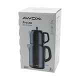 AWOX Fresco Siyah Çay Makinesi, 1,7 L Isıtıcı + 1,2 L Demlik, Paslanmaz Çelik, 2200 W | Lunaev