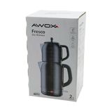 Awox Fresco Siyah Elektrikli Çay Makinesi Çaycı Set 1.7Lt Su Isıtıcı + 1.2Lt Demlik Paslanmaz Çelik Gövde 2200W (5690)