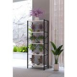 AWOX Lavanta 5 Katlı Metal Çiçeklik Saksılık Standı 150 cm Dekoratif Bitki Rafı Balkon Salon Bahçe Çiçek Standı