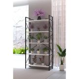 Awox Manolya 5 Raflı Metal Çiçeklik 180X90 cm Dekoratif Bitki Standı Çok Amaçlı Kitaplık Salon Balkon Ofis Raf Ünitesi - Beyaz