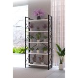 Awox Manolya 5 Raflı Metal Çiçeklik 180X90 Cm Dekoratif Bitki Standı Çok Amaçlı Kitaplık Salon Balkon Ofis Raf Ünitesi