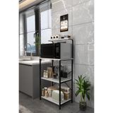 AWOX Metal Mutfak Bango Çok Katlı Mikrodalga Fırın ve Kahve Köşesi 60x130