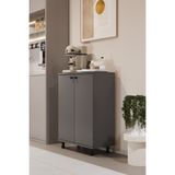 AWOX Miora Modern Çok Amaçlı Ayaklı Dolap 2 Kapaklı Raflı Mutfak Banyo Dolabı