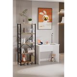 AWOX MONO Metal Kitaplık ve Çalışma Masası İkili Set | 5 Raflı Çok Amaçlı Kitaplık Bilgisayar Masası Ev Ofis Genç Odası Mobilyası