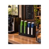 AWT Store 4 Bölmeli Metal Karton Bardak Düzenleyici Stand Kahve İstasyonu Organizer Siyah