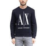A｜X Armanı Exchange Erkek Bisiklet Yaka Sweatshirt,Lacivert Xs