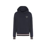 A|X ARMANI EXCHANGE Erkek Collegiate Kapsül Pamuk Fransız Terry Logo Yama Kazak Hoodie Sweatshirt, Lacivert, S