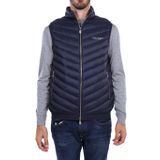 A|X ARMANI EXCHANGE Erkek Gerçek Kuş Tüyü Kapitone Paketlenebilir Yelek, Lacivert/Melanj Gri, Small