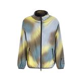 A|X ARMANI EXCHANGE Erkek Kapşonlu Her Yerde Soyut Baskılı Rüzgarlık Ceket, Sarı Erik Rgb Desen, S