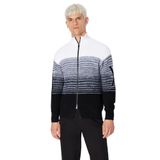 A|X ARMANI EXCHANGE Erkek Pamuk Ombre Tam Zip Mock Boyun Kazak, Siyah/Beyaz, M