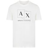 A|X ARMANI EXCHANGE Erkekler Slim Fit Merserize Pamuk Jersey Balta Kutusu Logo Tee, Kırık beyaz, XXL