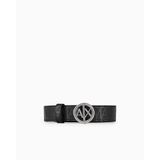 A|X Armani Exchange Kadın All-over Baskı Yuvarlak Toka Logo Kemeri, Siyah, S