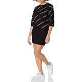A|X ARMANI EXCHANGE Kadın kısa kollu şifre baskı örgü Bodycon kazak elbise, Siyah Şifre, S