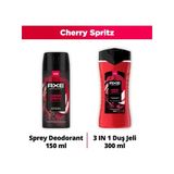 Axe 300 ml Cherry Spritz Duş Jeli ve 150 ml Erkek Sprey Deodorant Etkileyici Koku Deneyimi
