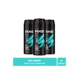 Axe Apollo Erkek Deodorant & Body Spray 150 ml x3