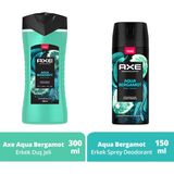 Axe Aqua Bergamot 300 ml Duş Jeli ve 150 ml Erkek Sprey Deodorant Ferahlatıcı Etki