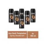 Axe Dark Temptation Erkek Deodorant Sprey, 150 ml, 6'lı Avantaj Paketi