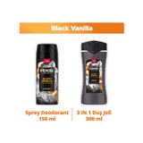 Axe Duş Jeli Black Vanilla 3in1 Vücut Saç Yüz 300 Ml + Erkek Sprey Deodorant Black Vanilla 150 Ml
