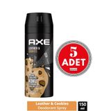 Axe Erkek Deodorant Sprey Leather & Cookies 150 Ml 5 Adet