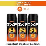 Axe Erkek Deodorant Sunset Fresh Ferah Koku 150 ml X3 Parça Alüminyum İçermez