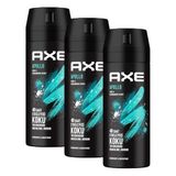 Axe Erkek Sprey Deodorant Apollo 48 Saat Etkileyici Koku Vücut Spreyi 150 ml (3 paketi)