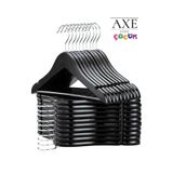 AXE HOME 12 Adet Siyah Çocuk Elbise Askı Ahşap Görünümlü Bebek Askısı Kıyafet Elbise Askısı