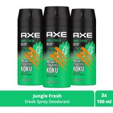 Axe Jungle Fresh 150 ml x 3 Erkek Sprey Deodorant 48 Saat Süren Etkileyici Koku