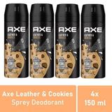 Axe Leather Cookies 4 x 150 ml Erkek Sprey Deodorant