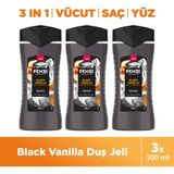 Axe Premium Collection Duş Jeli Black Vanilla 3 In 1 Vücut Saç Yüz 300 ml x 3