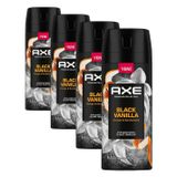 AXE Premium Collection Erkek Sprey Deodorant Black Vanilla 150 ml (4 paketi)