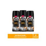 Axe Premium Collection Erkek Sprey Deodorant Black Vanilla 150 ml X3