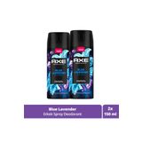 Axe Premium Collection Erkek Sprey Deodorant Blue Lavender 72 Saat Ferahlık 150 ml X2