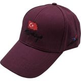 Axe Sportswear Arkası Ayarlanabilir Cırtlı Türkiye Türk Bayrağı Işlemeli Kasketli Beyzbol Kep Şapka Hat - Standart - Bordo