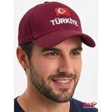 Axe Sportswear Arkası Ayarlanabilir Cırtlı Türkiye Türk Bayrağı Nakışlı Işlemeli Kasketli Beyzbol Kep Şapka - Standart - Bordo
