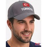 Axe Sportswear Arkası Ayarlanabilir Cırtlı Türkiye Türk Bayrağı Nakışlı Işlemeli Kasketli Beyzbol Kep Şapka - Standart - Duman Gri