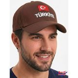 Axe Sportswear Arkası Ayarlanabilir Cırtlı Türkiye Türk Bayrağı Nakışlı Işlemeli Kasketli Beyzbol Kep Şapka - Standart - Kahverengi