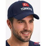 Axe Sportswear Arkası Ayarlanabilir Cırtlı Türkiye Türk Bayrağı Nakışlı Işlemeli Kasketli Beyzbol Kep Şapka - Standart - Lacivert
