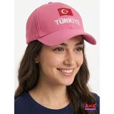 Axe Sportswear Arkası Ayarlanabilir Cırtlı Türkiye Türk Bayrağı Nakışlı Işlemeli Kasketli Beyzbol Kep Şapka - Standart - Pembe