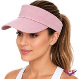 Axe Sportswear Arkası Ayarlanabilir Cırtlı Vizör Şapka Uv Güneş Koruyucu Günlük Plaj Tenis Şapkası - Açık Pembe - Standart