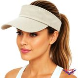Axe Sportswear Arkası Ayarlanabilir Cırtlı Vizör Şapka Uv Güneş Koruyucu Günlük Plaj Tenis Şapkası - Bej - Standart