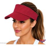 Axe Sportswear Arkası Ayarlanabilir Cırtlı Vizör Şapka Uv Güneş Koruyucu Günlük Plaj Tenis Şapkası - Kırmızı - Standart