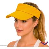 Axe Sportswear Arkası Ayarlanabilir Cırtlı Vizör Şapka Uv Güneş Koruyucu Günlük Plaj Tenis Şapkası - Sarı - Standart