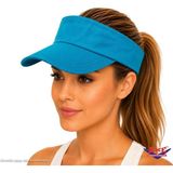 Axe Sportswear Arkası Ayarlanabilir Cırtlı Vizör Şapka Uv Güneş Koruyucu Günlük Plaj Tenis Şapkası - Standart - Camgöbeği
