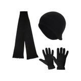 Axe Sportswear Erkek Kışlık Termal Polar Eldiven - Kulaklıklı Bere - Atkı 3'lü Set