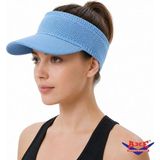 Axe Sportswear Esnek Vizör Şapka Uv Güneş Koruyucu Günlük Plaj Tenis Şapkası - Açık Mavi - Standart