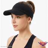 Axe Sportswear Esnek Vizör Şapka Uv Güneş Koruyucu Günlük Plaj Tenis Şapkası - Siyah - Standart