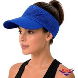 Axe Sportswear Esnek Vizör Şapka Uv Güneş Koruyucu Günlük Plaj Tenis Şapkası - Standart - Kobalt Mavi